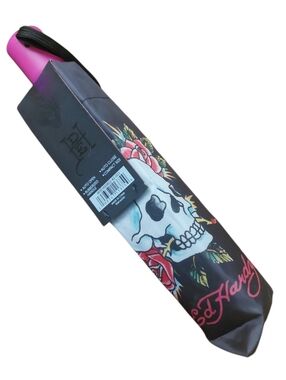 Ed Hardy Skull & Rose Design Compact Umbrella